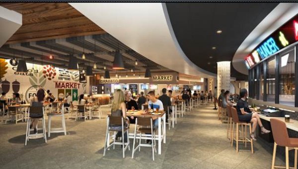 Rendering of the Tachi Palace Food Court on the third floor of casino, part of a year-long expansion and remodeling effort.